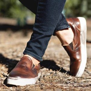 Bed|Stu Women's Hermione Leather Slip-on (7 US, Teak Rustic). Shoes and Sneakers